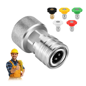 Generic garden hose to mini power washer adapter connector enabling quick conversion for home cleaning.
