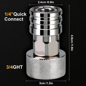 Generic Garden Hose to Mini Power Washer Adapter in stainless steel for lasting outdoor reliability.