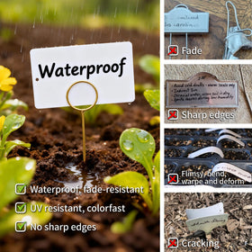 Generic Garden Markers ring-top design keeps tags secure and visible.