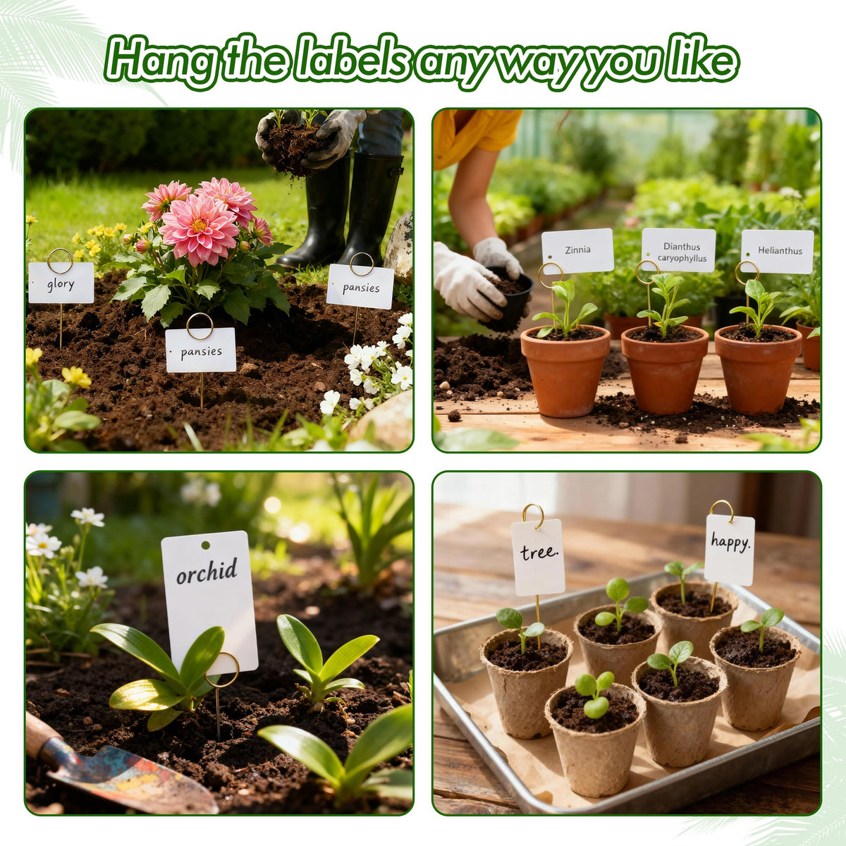 Generic Garden Markers rustproof stakes support stable labeling outdoors.