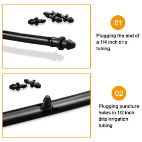 Generic Gardrip 1-4 inch end cap provides reliable barbed connection for drip lines