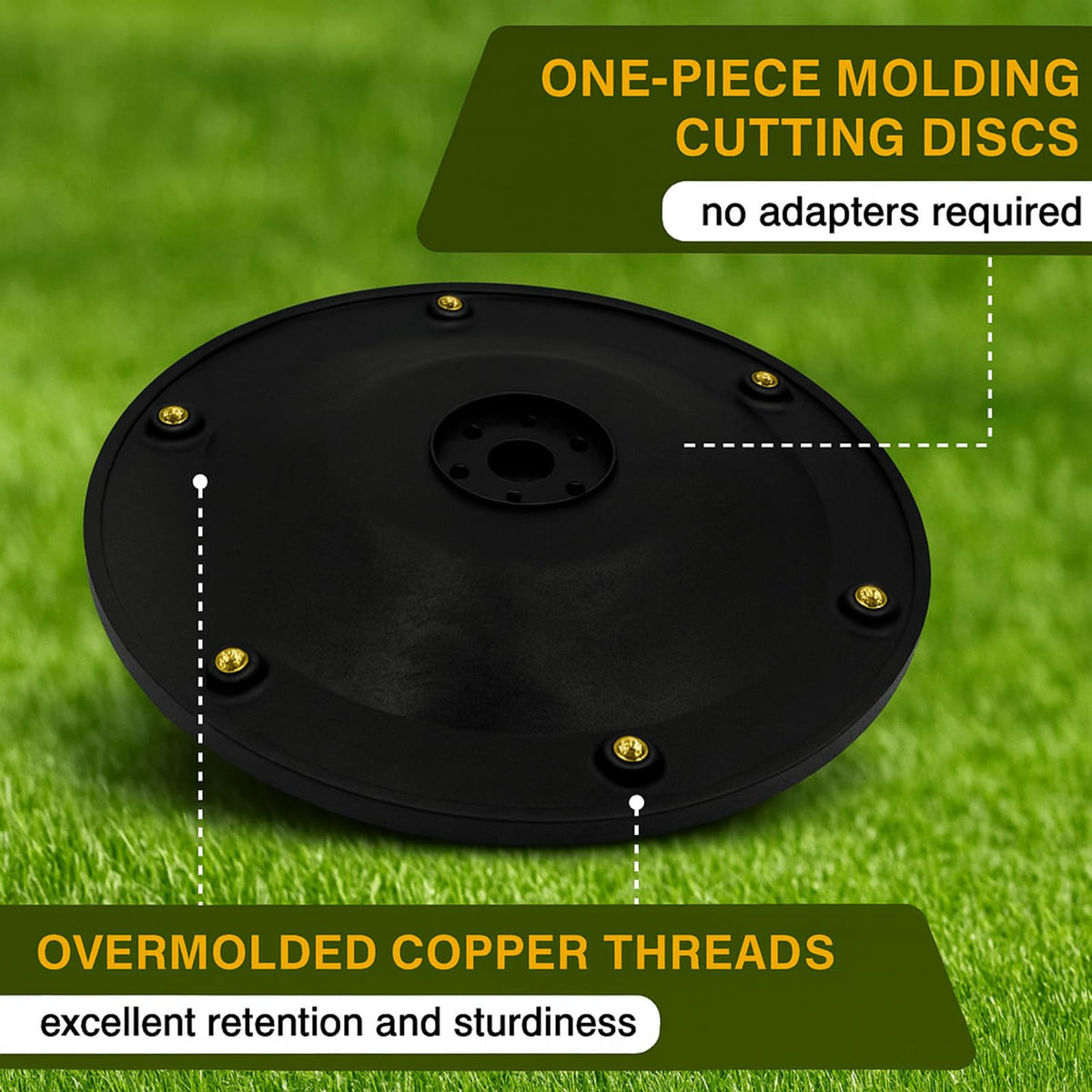 Balanced GF-PP 6-blade disc reducing vibration during operation.