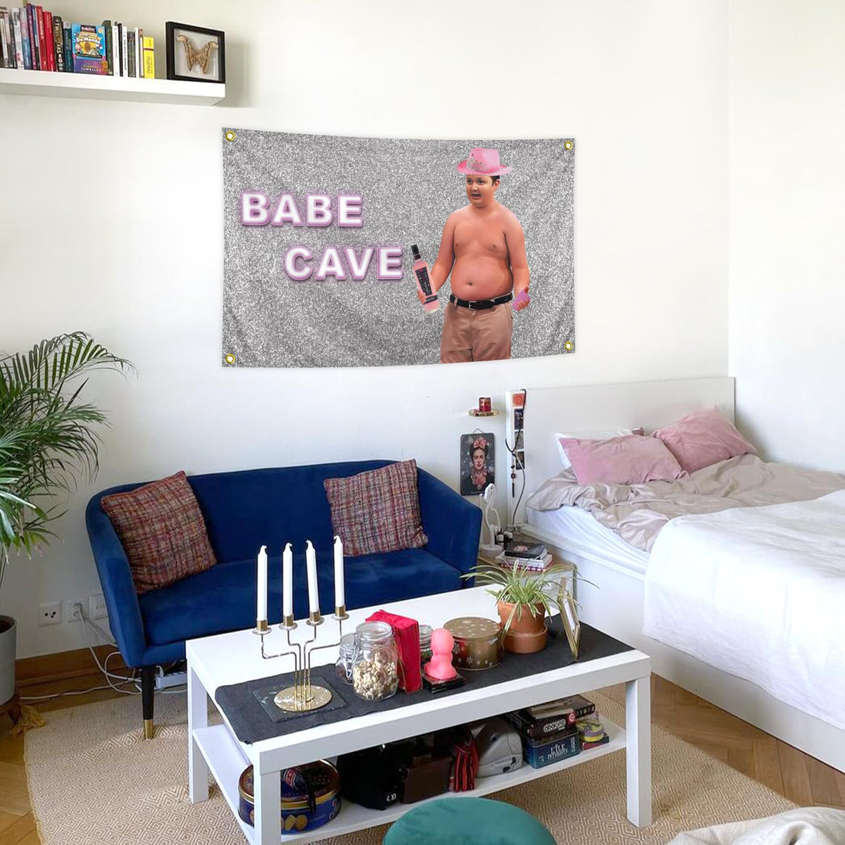 Gibby BABE CAVE banner suitable for college dorms and bedrooms