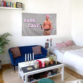 Gibby BABE CAVE banner suitable for college dorms and bedrooms