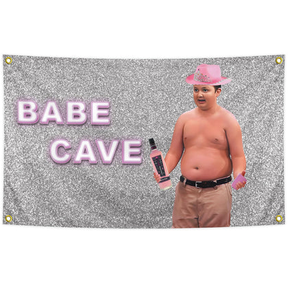 Gibby BABE CAVE flag 3x5ft adds vibrant indoor color to dorm rooms