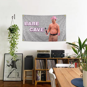 Gibby BABE CAVE flag dorm decor that flies in light wind