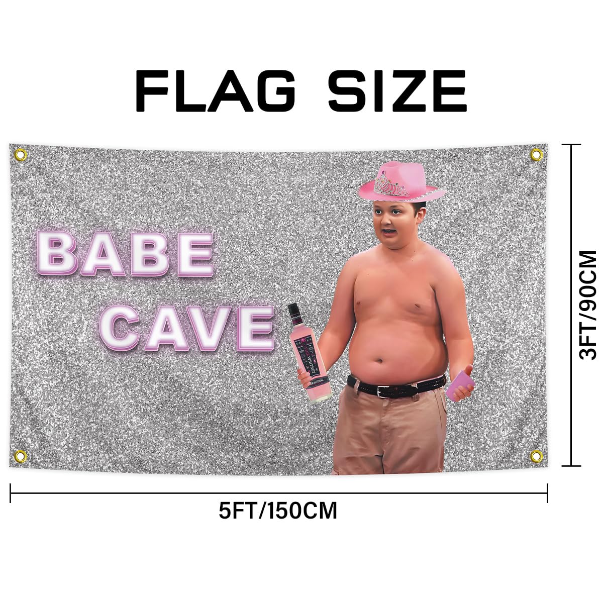 Gibby BABE CAVE flag fabric detail showcases fade-resistant polyester