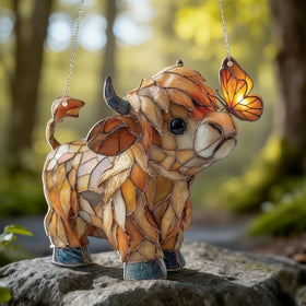 Generic cow lover gift sun catcher blends whimsy with natural light.