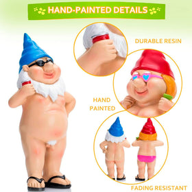 Generic Gnomes outdoor statues brighten patios and yards with lighthearted whimsy.