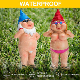 Generic Gnomes yard figurines invite smiles and casual conversation.