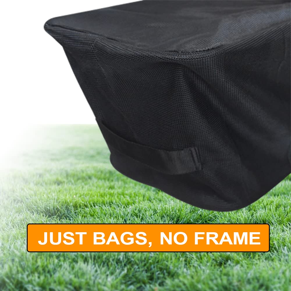 Generic grass bag mounted on mower showing neat grass collection