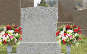 Drainage holes prevent water buildup in memorial arrangements