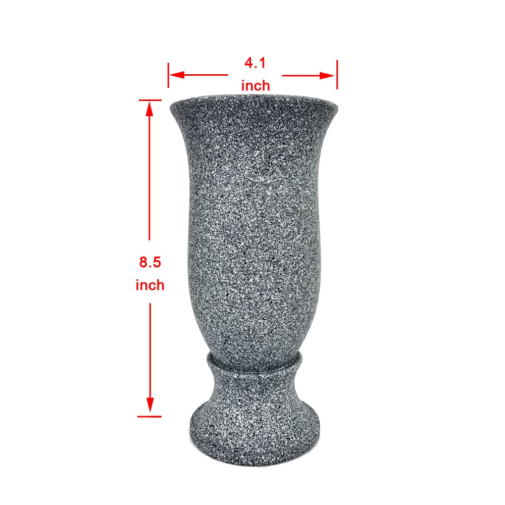 Generic vase with floral foam for secure memorial arrangements