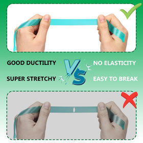 Generic green vinyl plant tape securing a young stake for growth in a garden.
