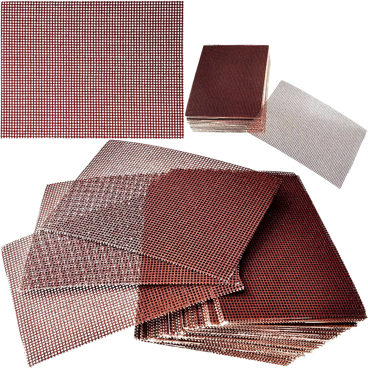 Generic grill cleaning screens pre treated with aluminum oxide for tough stains