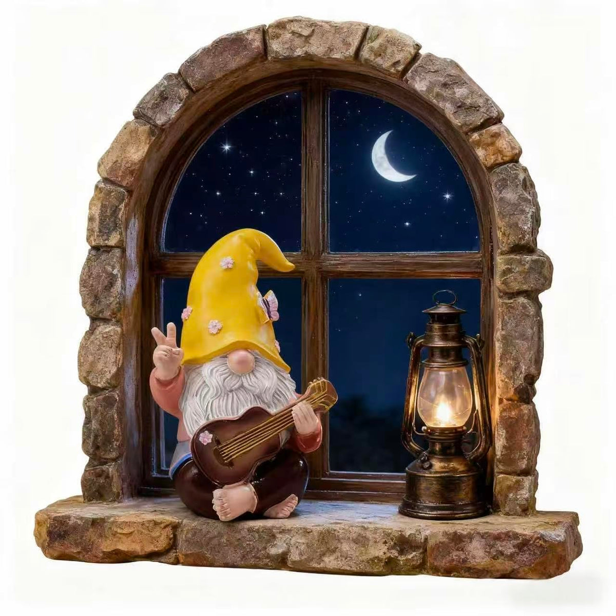 Generic Hand-painted Gnome Statue brings vivid color to your garden.