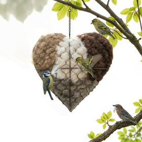 Generic Handmade Alpaca Fiber Bird Nesting Heart hanging on a branch invites birds to nest