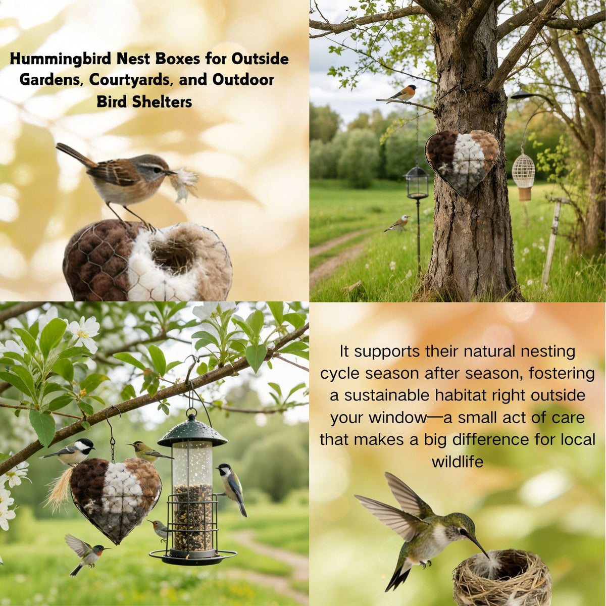 Generic Handmade Fiber Bird Nesting Heart serves as a thoughtful garden gift for wildlife lovers