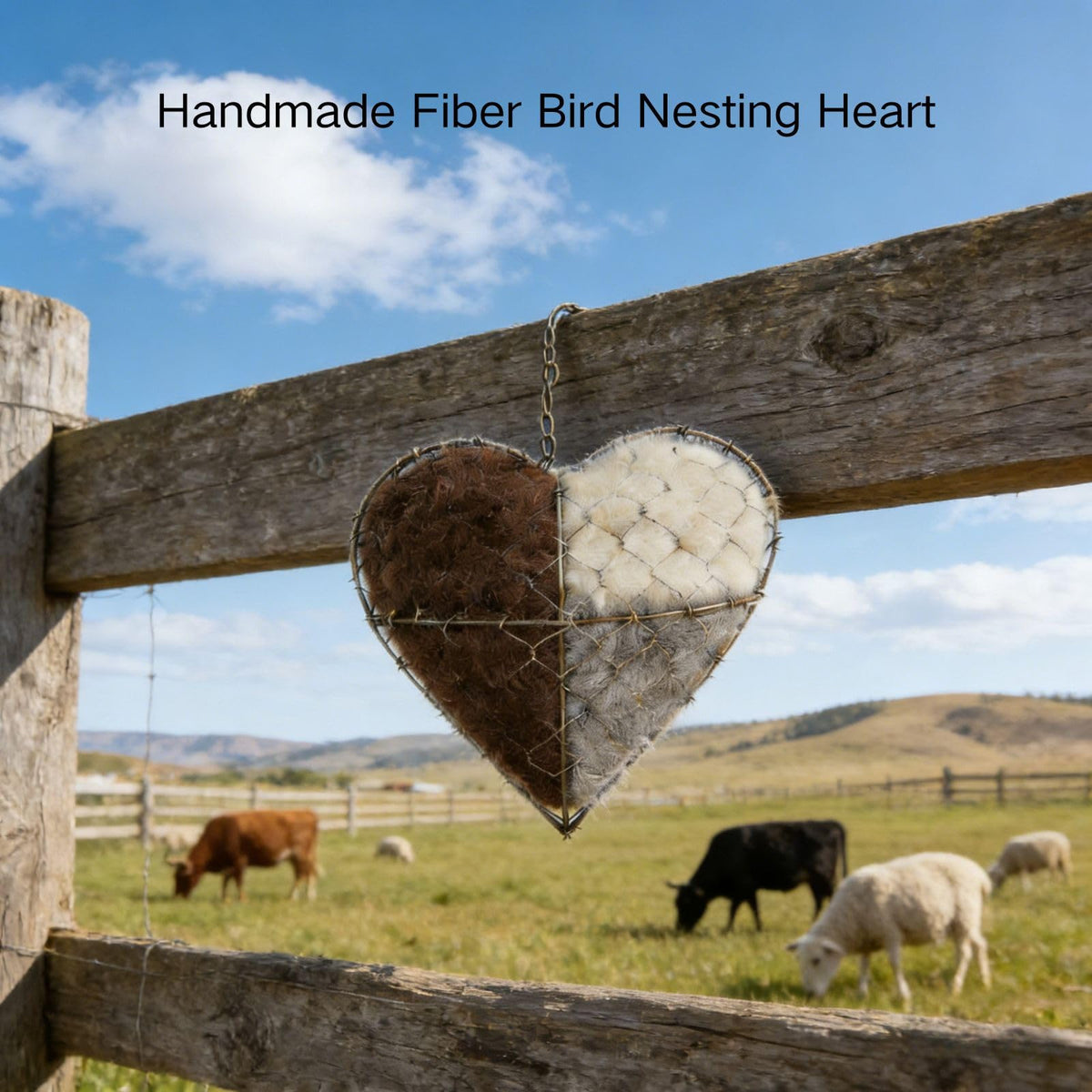 Generic Handmade Fiber Bird Nesting Heart emphasizes sustainable, reusable nesting materials for local birds