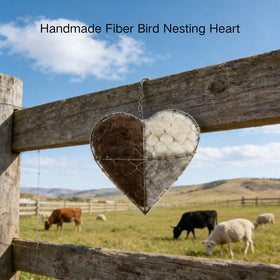 Generic Handmade Fiber Bird Nesting Heart emphasizes sustainable, reusable nesting materials for local birds
