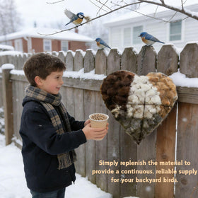 Generic Handmade Fiber Bird Nesting Heart weatherproof shelter endures sun, rain, and winter for birds