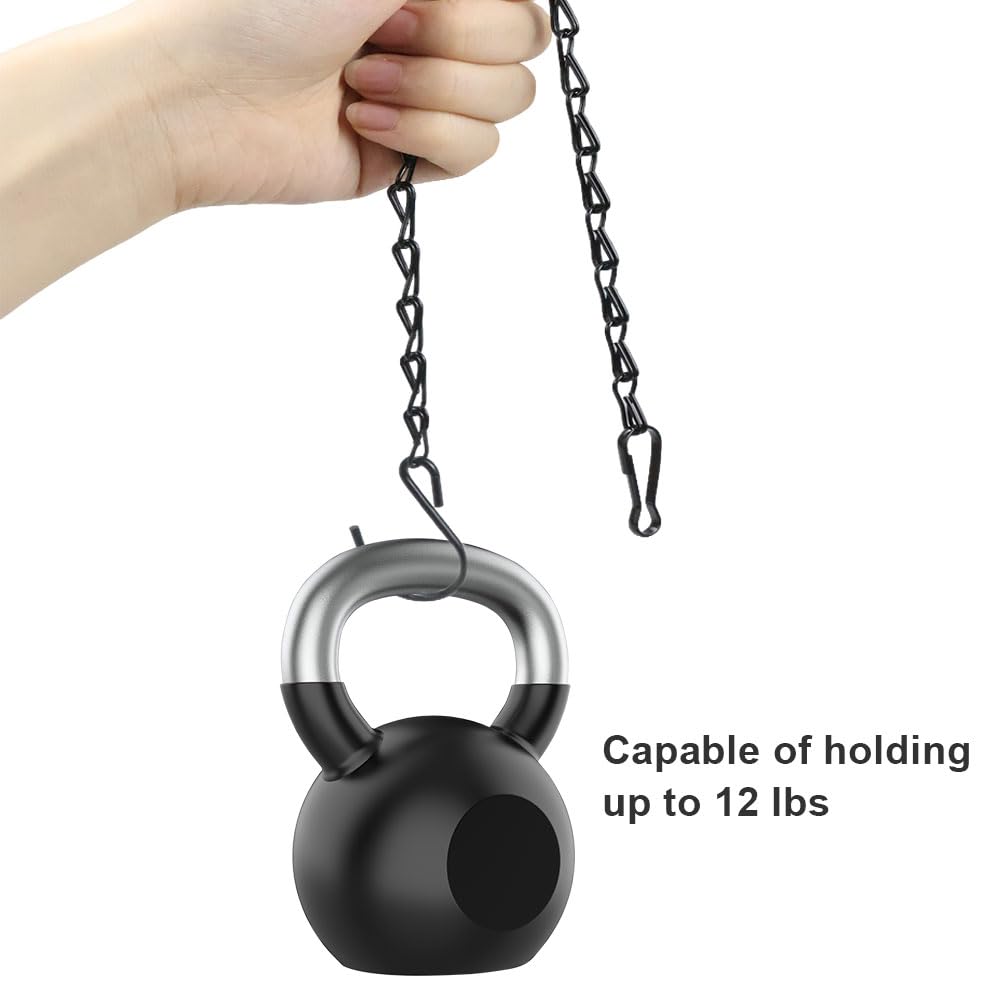 Generic adjustable hanging chains with built-in clips enable flexible height for planters