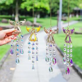 Generic hanging prism sun catcher purple outdoor decor perfect for patios and gardens.