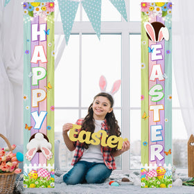 Generic Happy Easter porch banner suited for indoor or outdoor front-door displays.