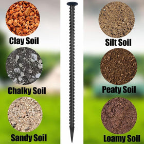 Generic heavy-duty metal stakes provide durable support in rugged outdoor environments.