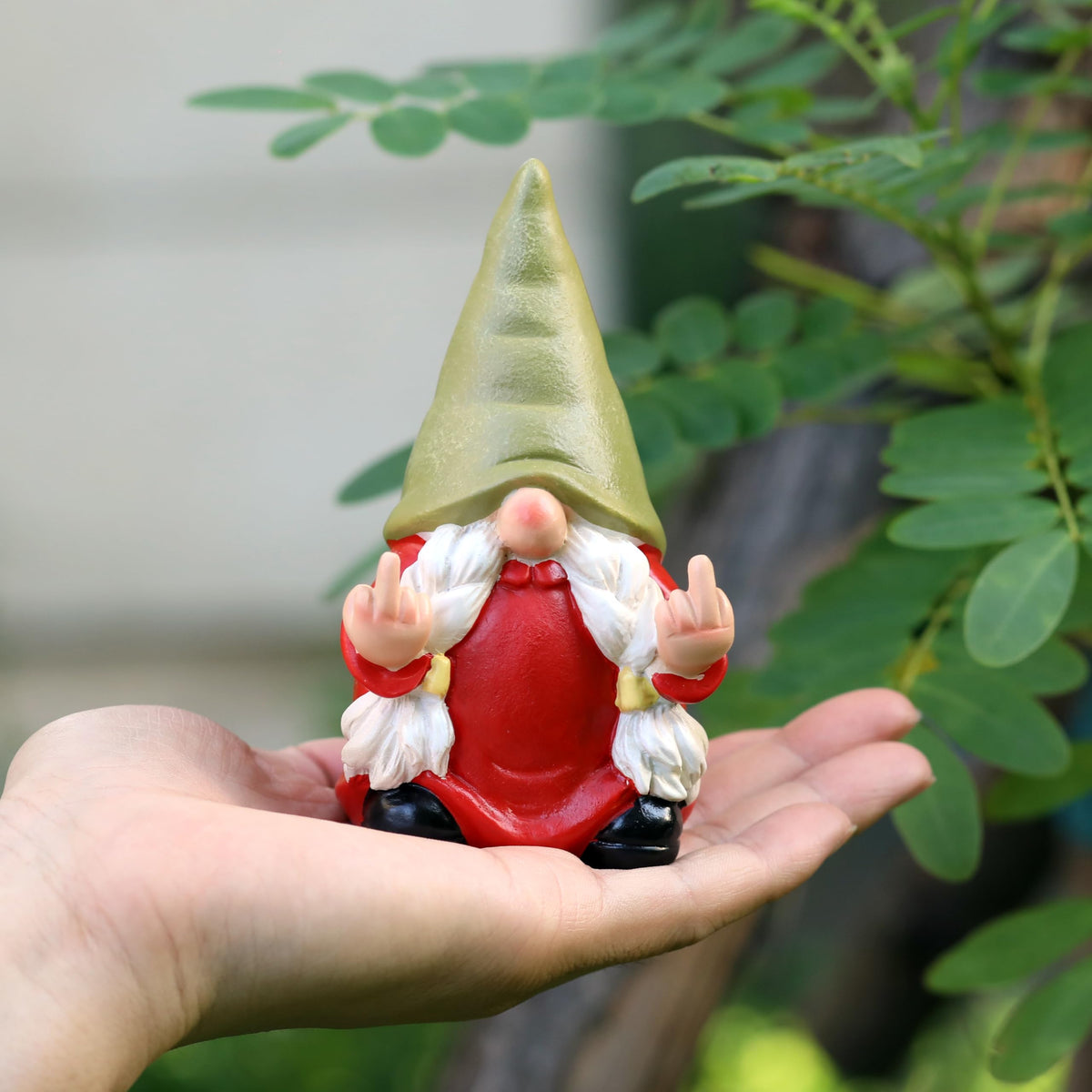 Generic Hilarious garden decoration gnome adds humor to any porch or yard.