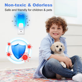 Generic home and office scenes show versatile blue light refills in use.