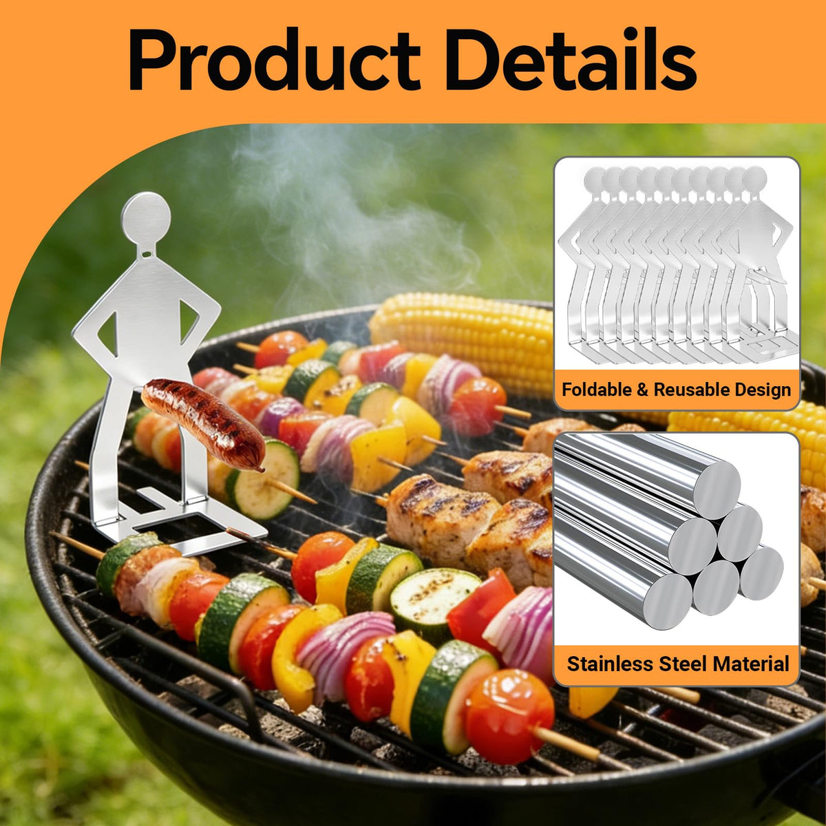 Generic hot dog holder close-up showing easy-use grip for grilling.