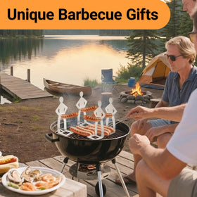 Generic hot dog holder with funny roasting design adds personality to cookouts.