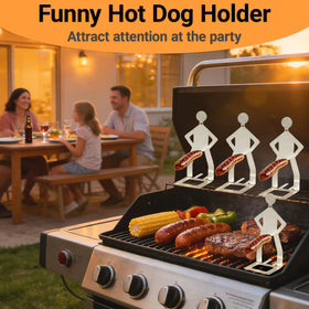 Generic hot dog holder being used at a family outdoor party.