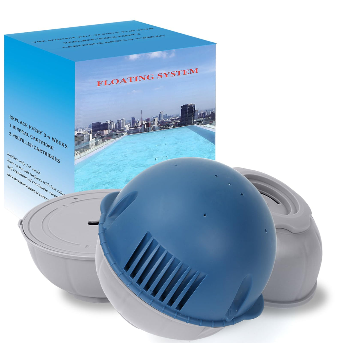 Generic hot tub mineral cartridge close-up showing gentle spa water care.