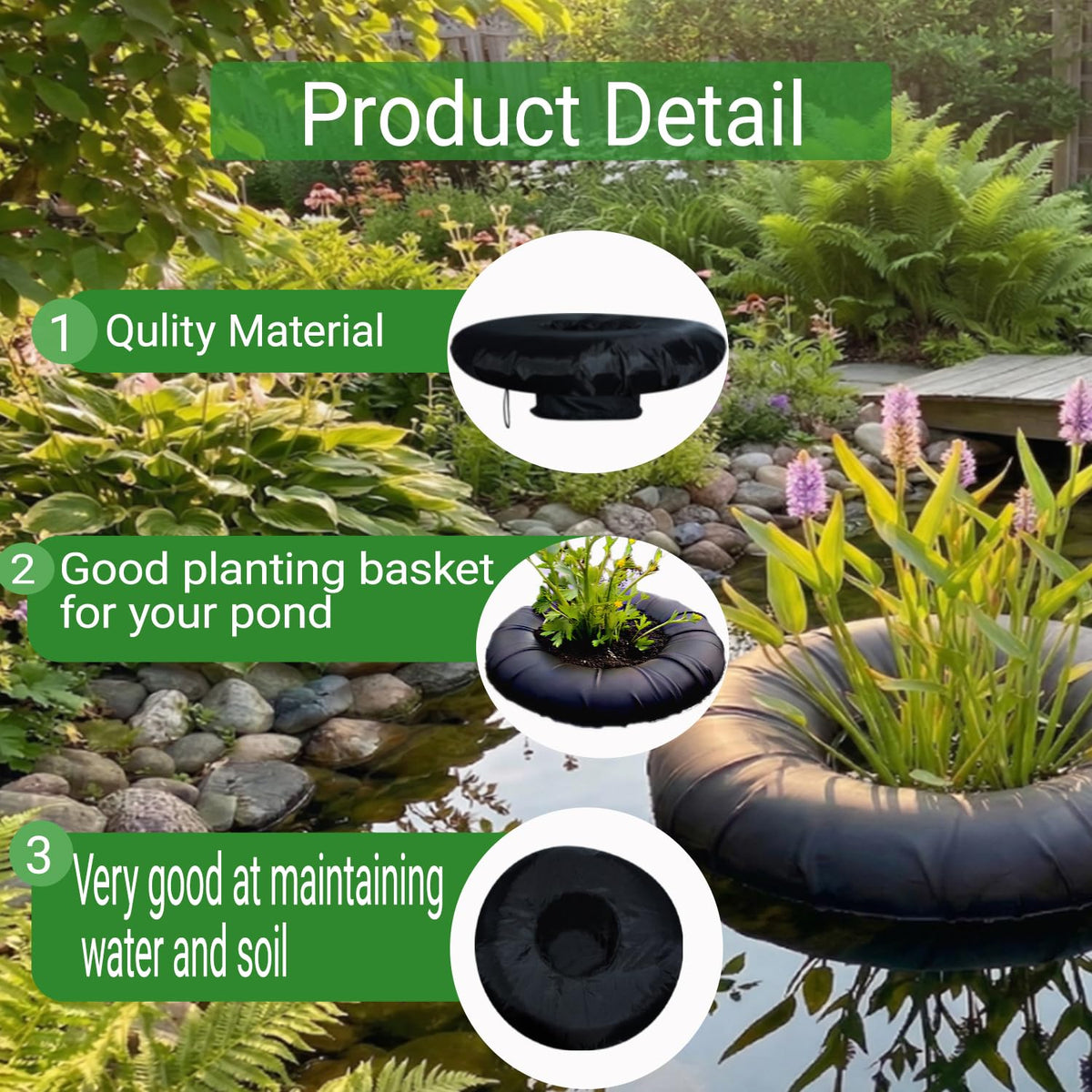 Generic hydroponic floating flower pots kit with pump ready for quick setup