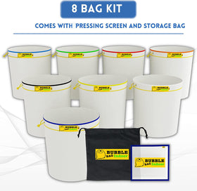 Generic ice filtration kit bags demonstrate easy rinse and reuse during processing.