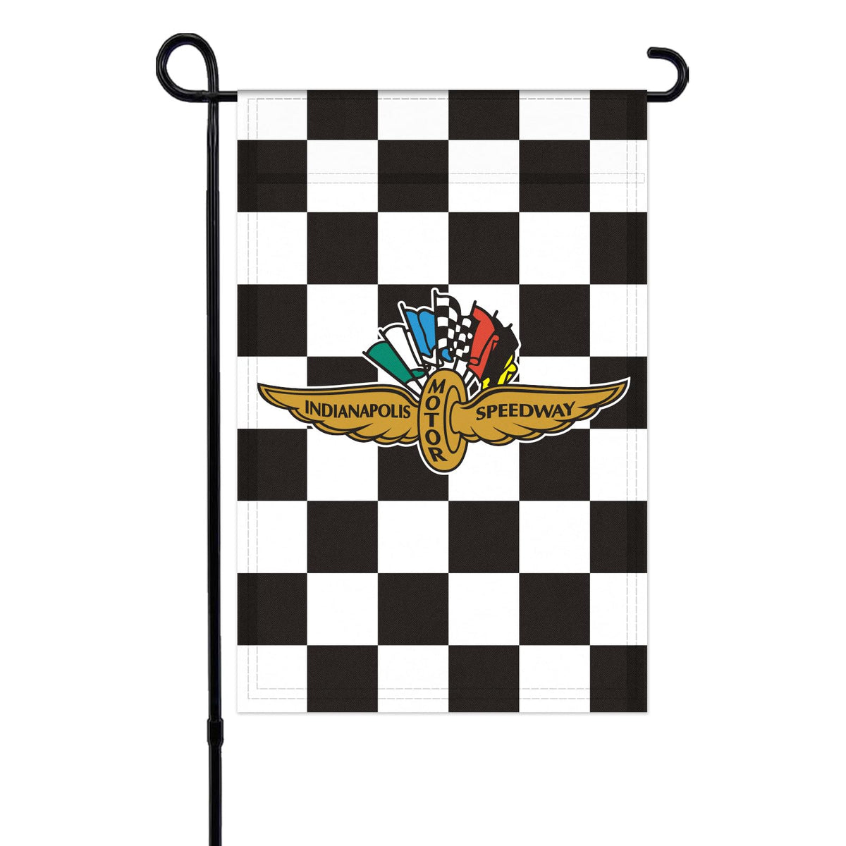Generic Indianapolis flag with 12x18 inch checkered design for outdoor display.