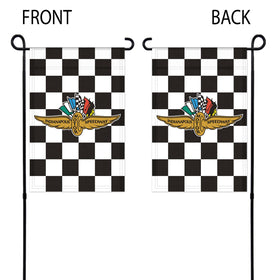 Indoor dorm wall decor using the checkered flag accent.