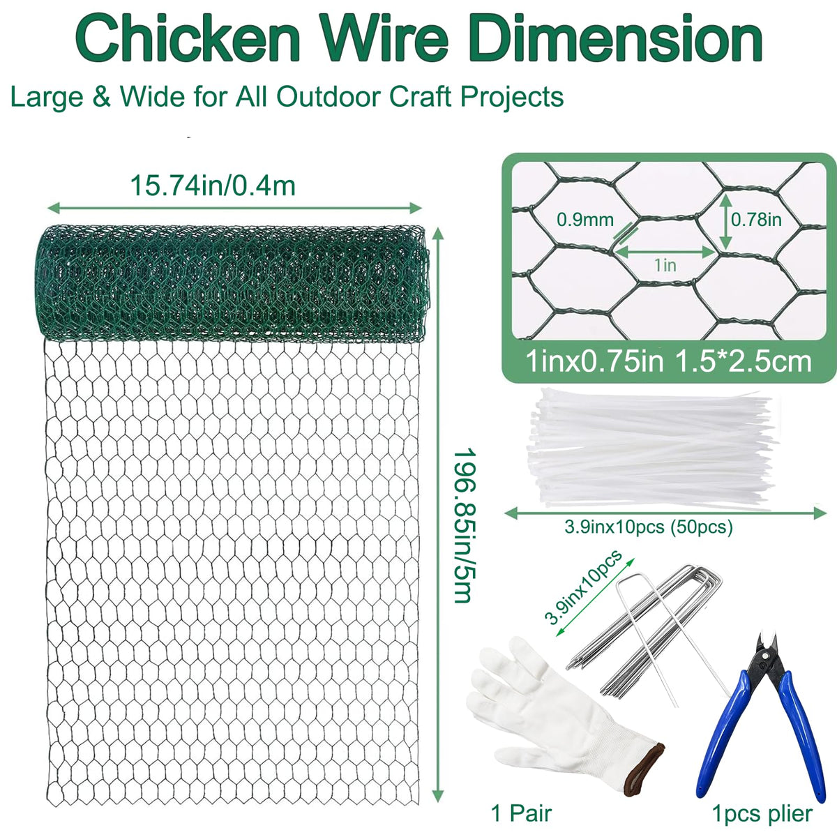 Generic installation kit with gloves and pliers for easy setup.