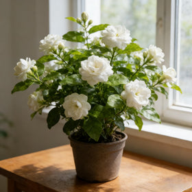 Generic jasmine seeds growing in containers for versatile balcony gardening.