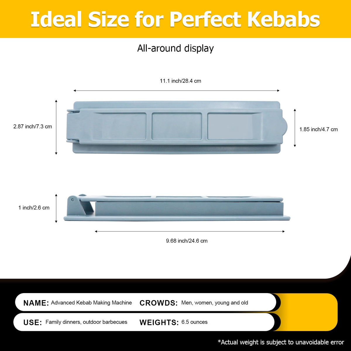 Generic Kebab Maker non-stick interior eases meat release