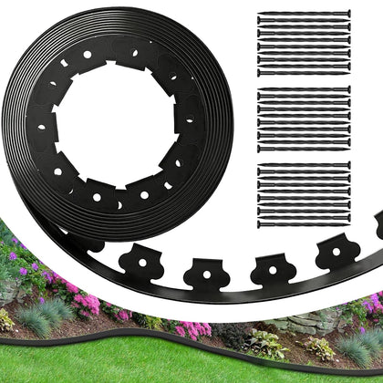 Generic Landscape Edging Kit with 66 ft border and spikes for fast installation.