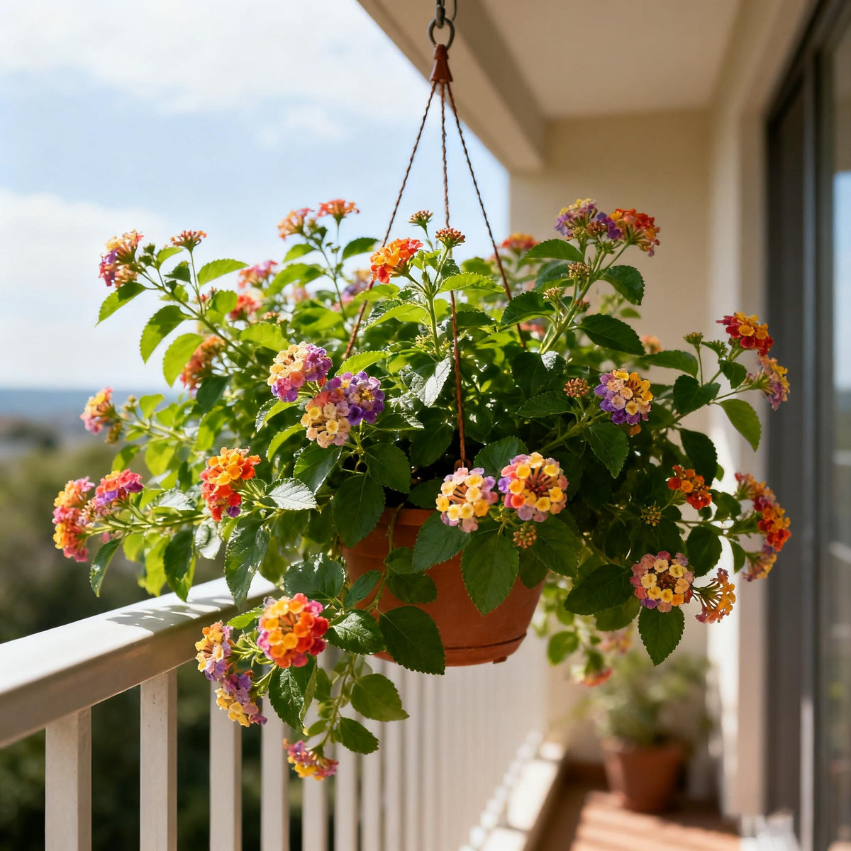 Generic Lantana seeds heat-tolerance garden setup shows sunny bed resilience