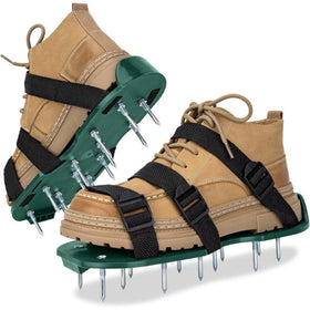 Generic lawn aerator shoes with adjustable straps for a secure fit and easier lawn care.