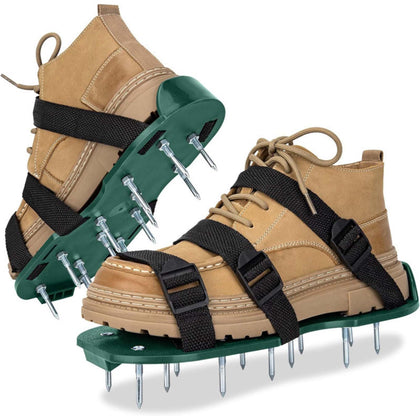 Generic lawn aerator shoes with adjustable straps for a secure fit and easier lawn care.
