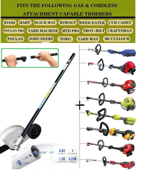 Generic lawn edger attachment compatible with Kobalt enables quick, stable attachment across brands.