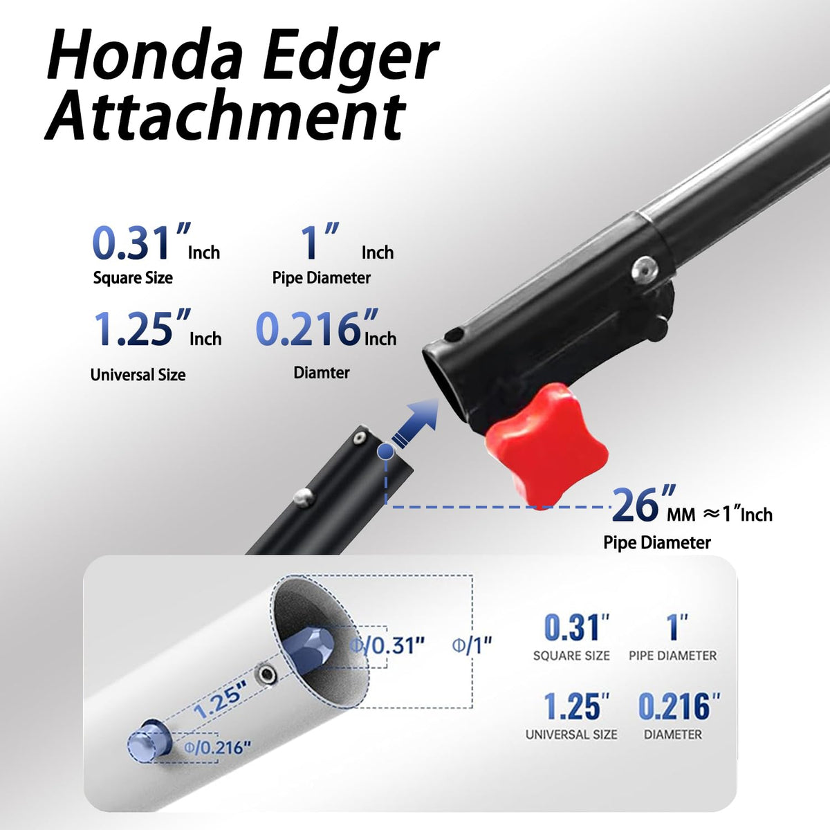 Generic lawn edger attachment compatible with Murray improves depth control while edging.