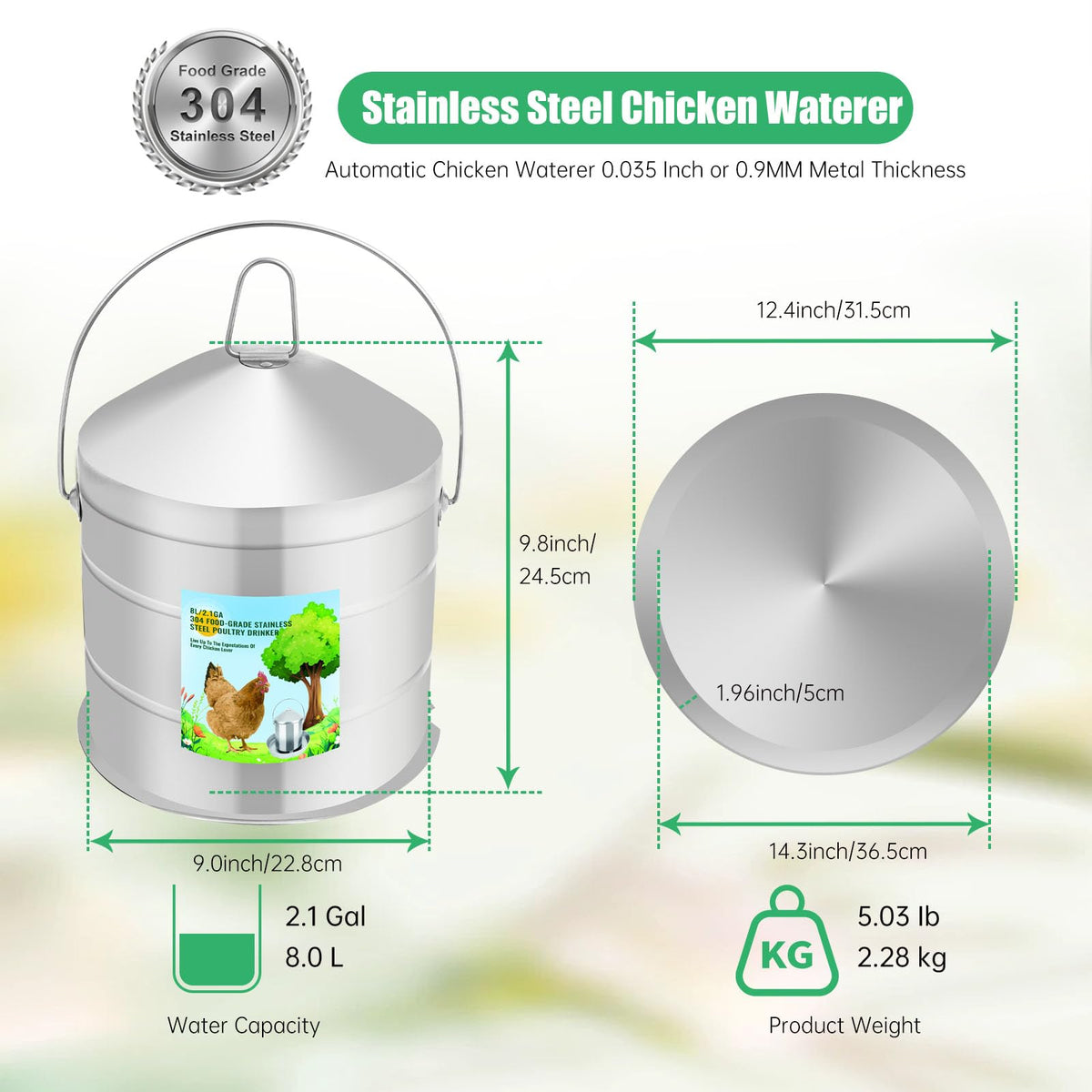Generic leak-proof bottom seal keeps the coop dry and clean.