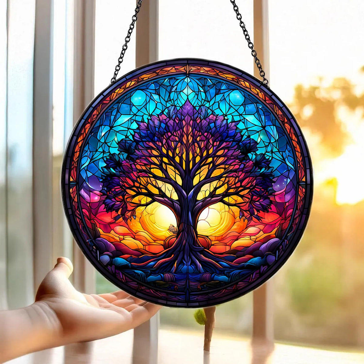 Generic light-diffusing glass suncatcher provides gentle illumination